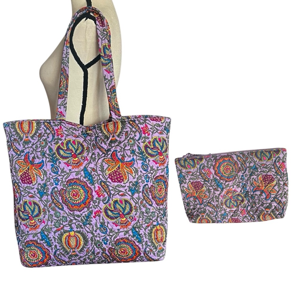***SOLD***Vera Bradley Tote with matching large cosmetics bag.